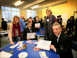 Year 11 pupils at Carrickfergus College launch the Chill and Spill Intiative for older pupils Feb 2013