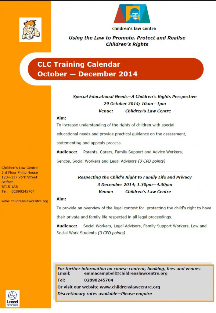 Using the Law to Promote, Protect and Realise  Children’s Rights – CLC Training