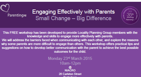 Engaging Effectively with Parents Small Change – Big Difference