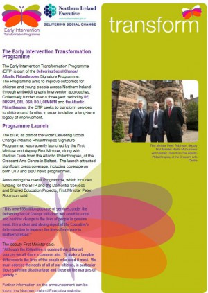 Early Intervention Transformation Programme – Newsletter March 2015