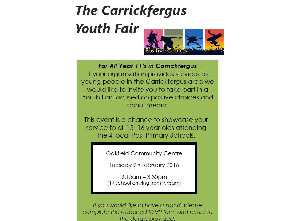 Carrickfergus Youth Fair – 9th February 2016