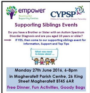Support Siblings event Magherafelt