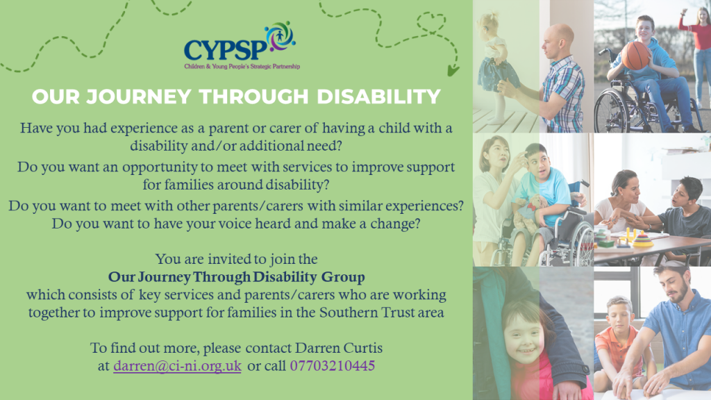 Invite to Join the Southern Area ‘Our Journey Through Disability Group’