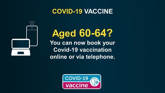 Covid-19 vaccine online booking ages 60-64