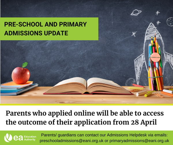 Pre-school and Primary school admissions update