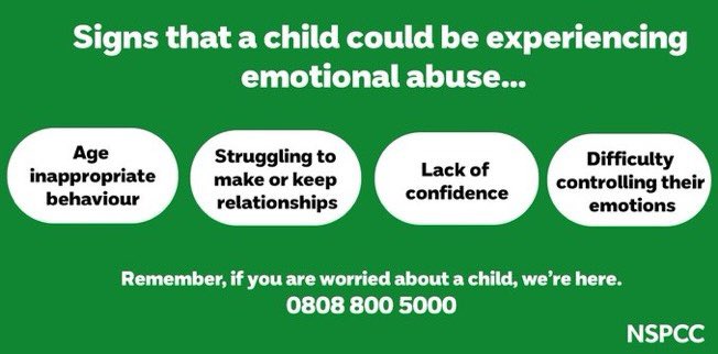 NSPCC – Signs of Emotional Abuse