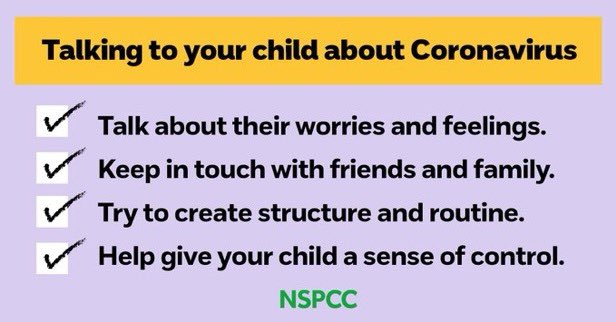 Talk to your child about Coronavirus