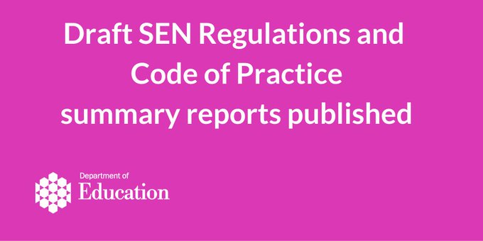 Draft SEN Regulations & Code of Practice Summary Reports