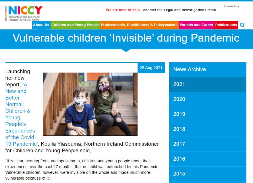 Vulnerable Children ‘Invisible’ During Pandemic- NICCY