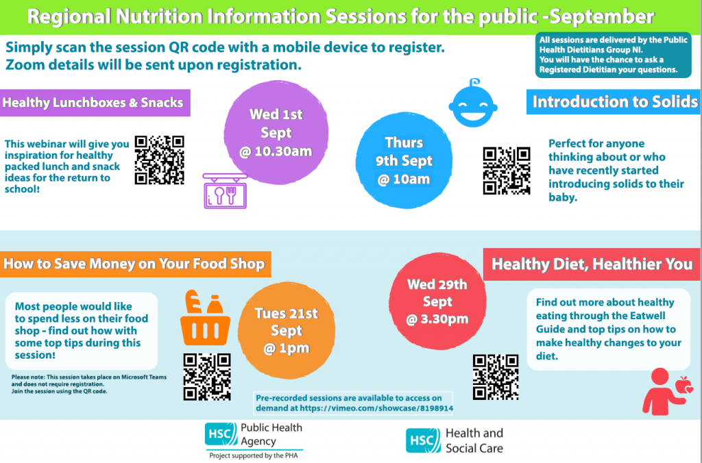 Nutrition Information Sessions – September 2021
