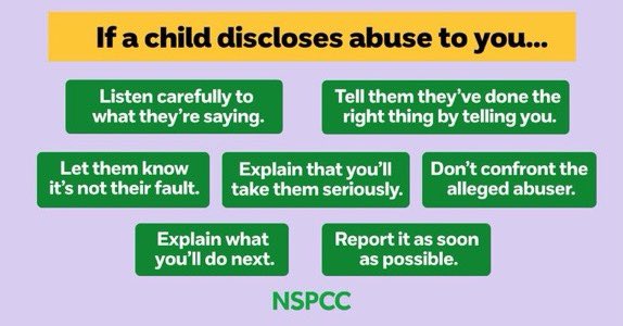 What to do if a Child Discloses Abuse