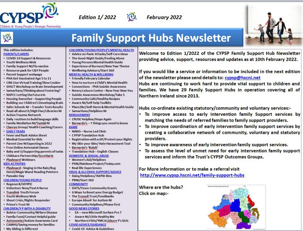 Family Support Hub Newsletter – February Edition