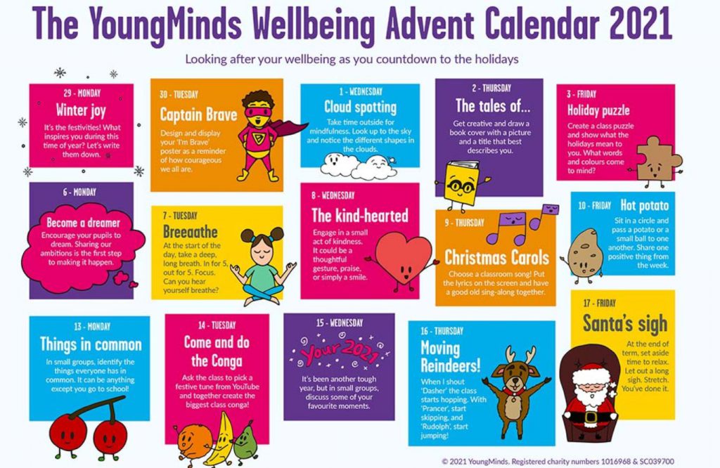 Young Minds Wellbeing Advent Calendar 2021