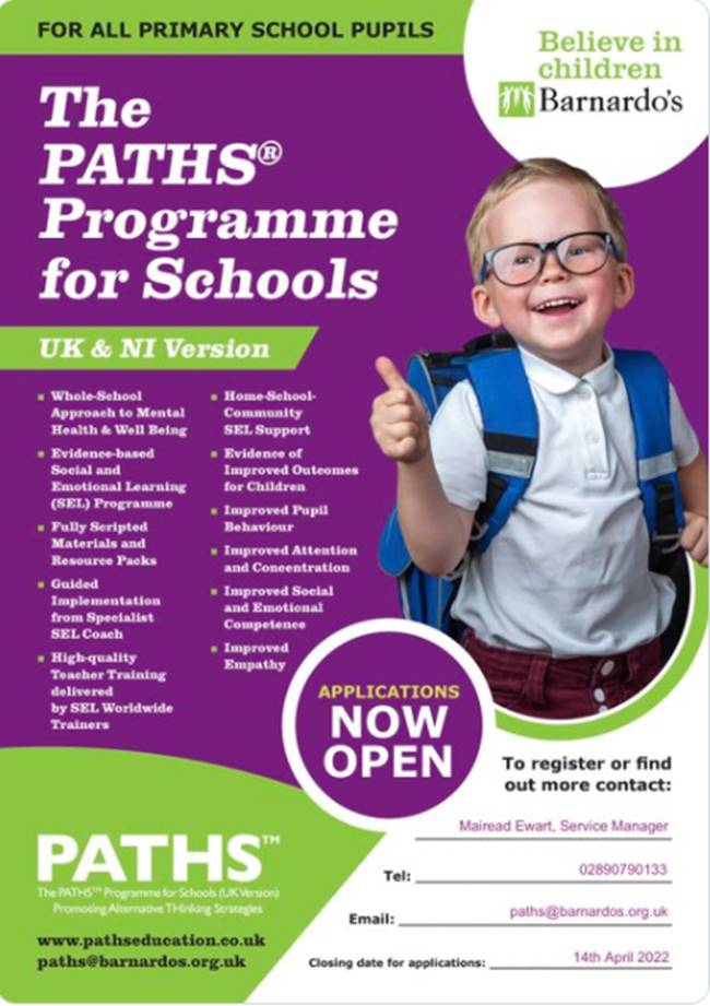 PATHS® Programme for Schools EXCITING NEWS