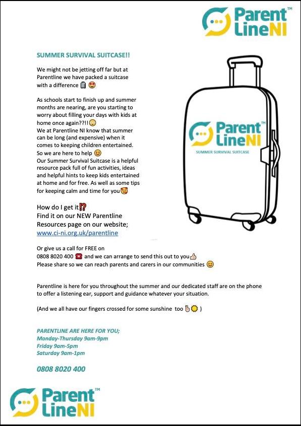 Parentline’s Summer Suitcase
