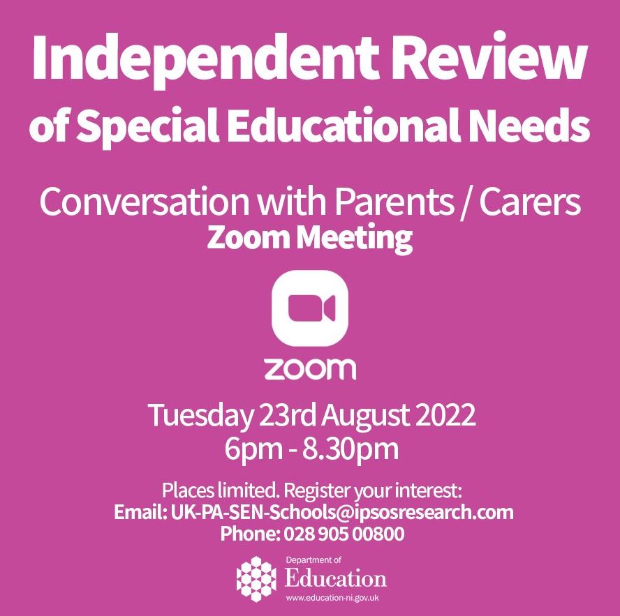 Independent Review of Special Educational Needs: Conversations with Parents/Carers – 23 August 2022