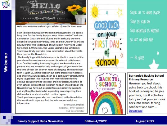 Family Support Hub Newsletter – August 2022