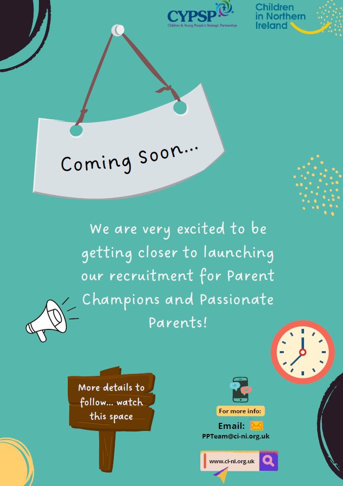 Coming Soon……..Recruitment for Parent Champions & Passionate Parents