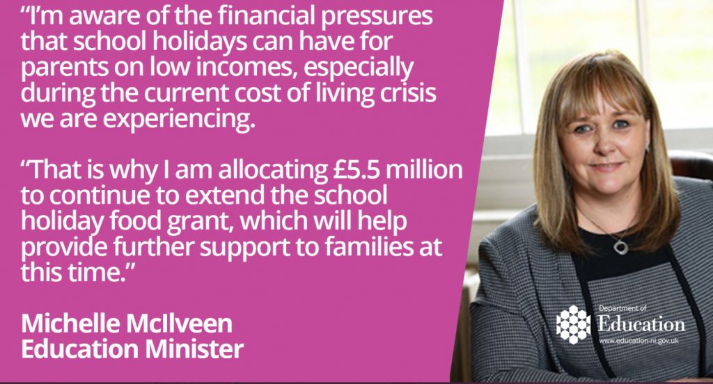 McIlveen Announces £5.5m School Holiday Food Grant