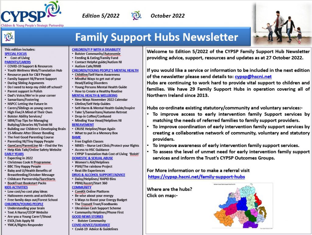Family Support Hub Newsletter – October 2022