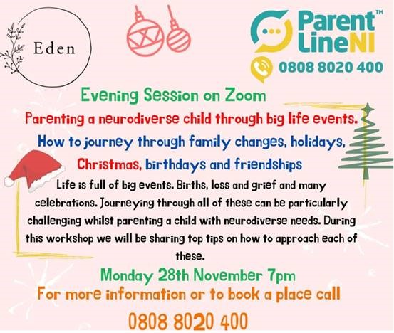 Parenting a Neurodiverse Child Through Big Life Events – Zoom Session 28 November