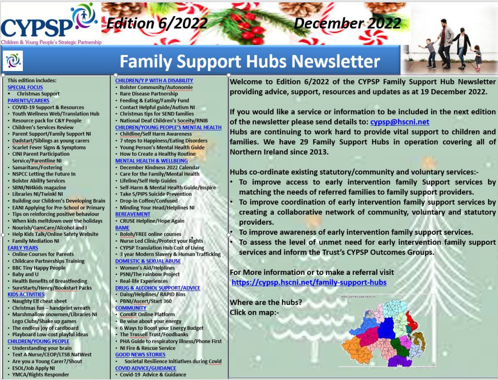 Family Support Hub Newsletter – December 2022