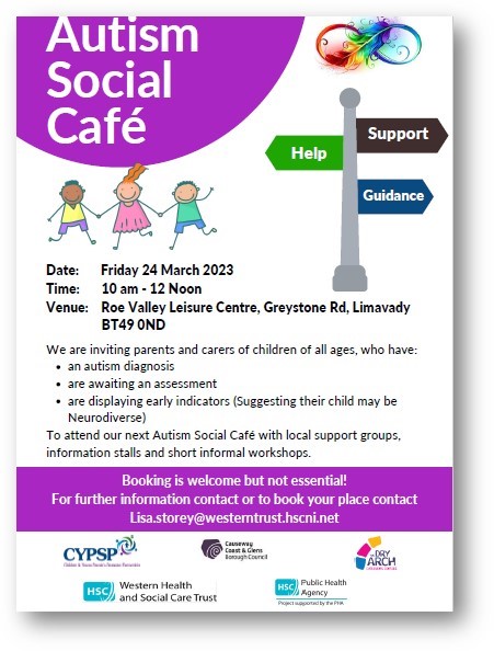Limavady Autism Social Café & Celebration of World Autism Acceptance Week 2023 – 24 March 2023