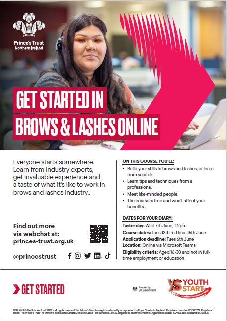 Get Started in Brown & Lashes – Online Course from The Prince’s Trust (June 2023)