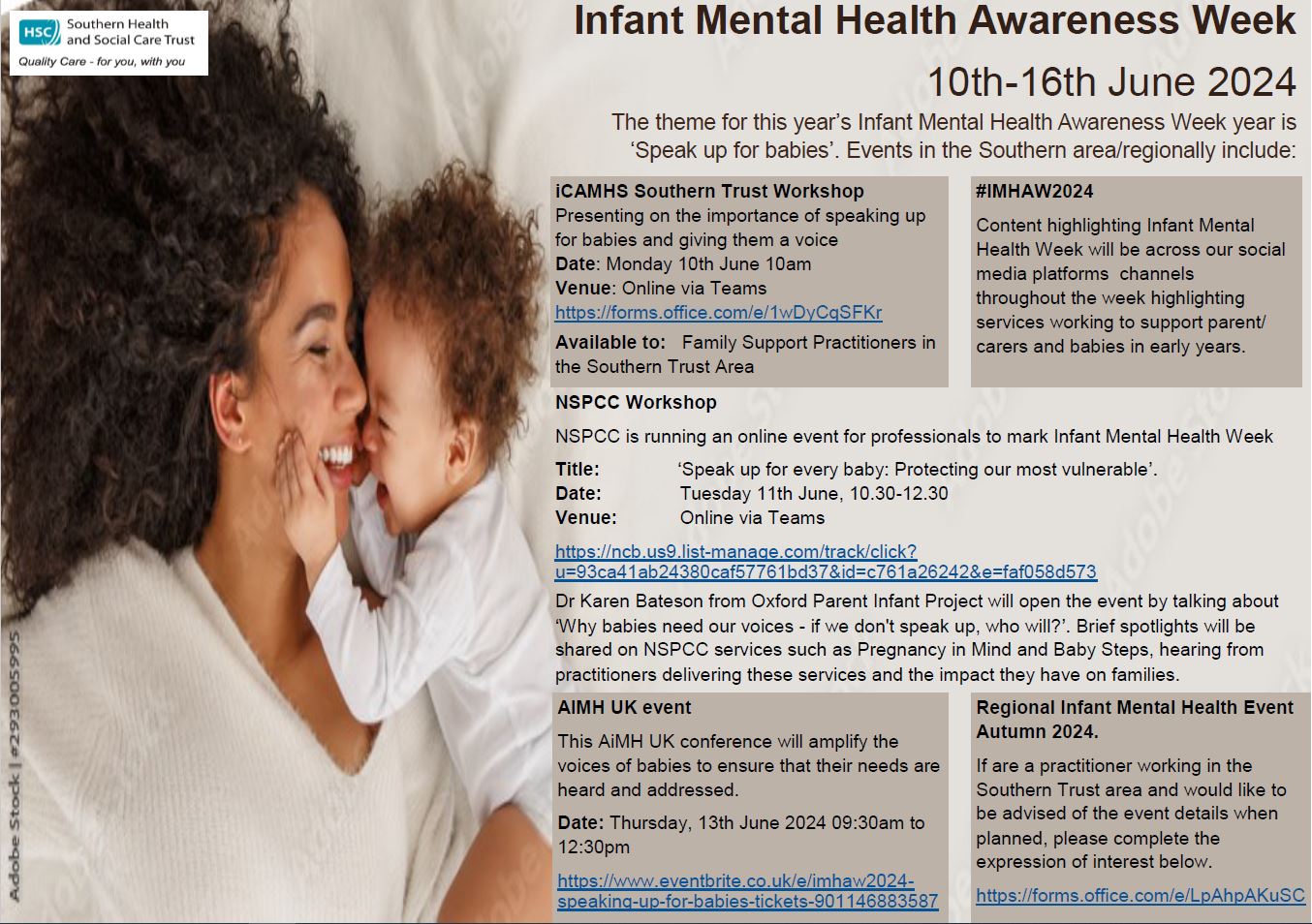 Infant Mental Health Awareness Week 2024- Local and Regional Events