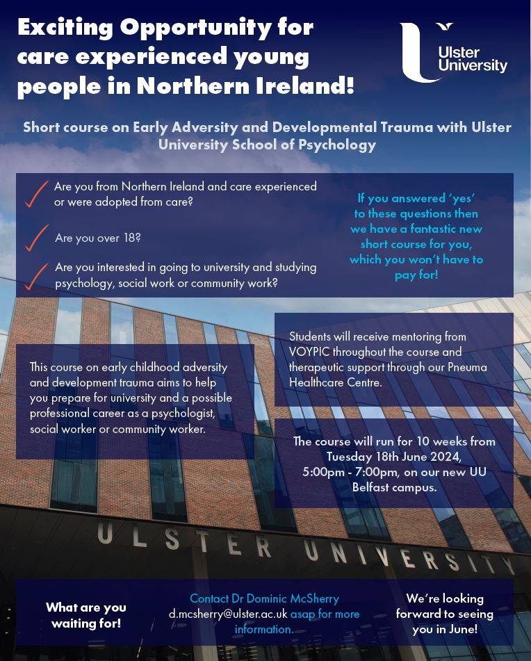Exciting opportunity for care experienced young people in Northern Ireland