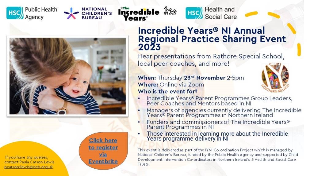 Incredible Years (IY) NI Regional Practice Sharing Event – 23rd November