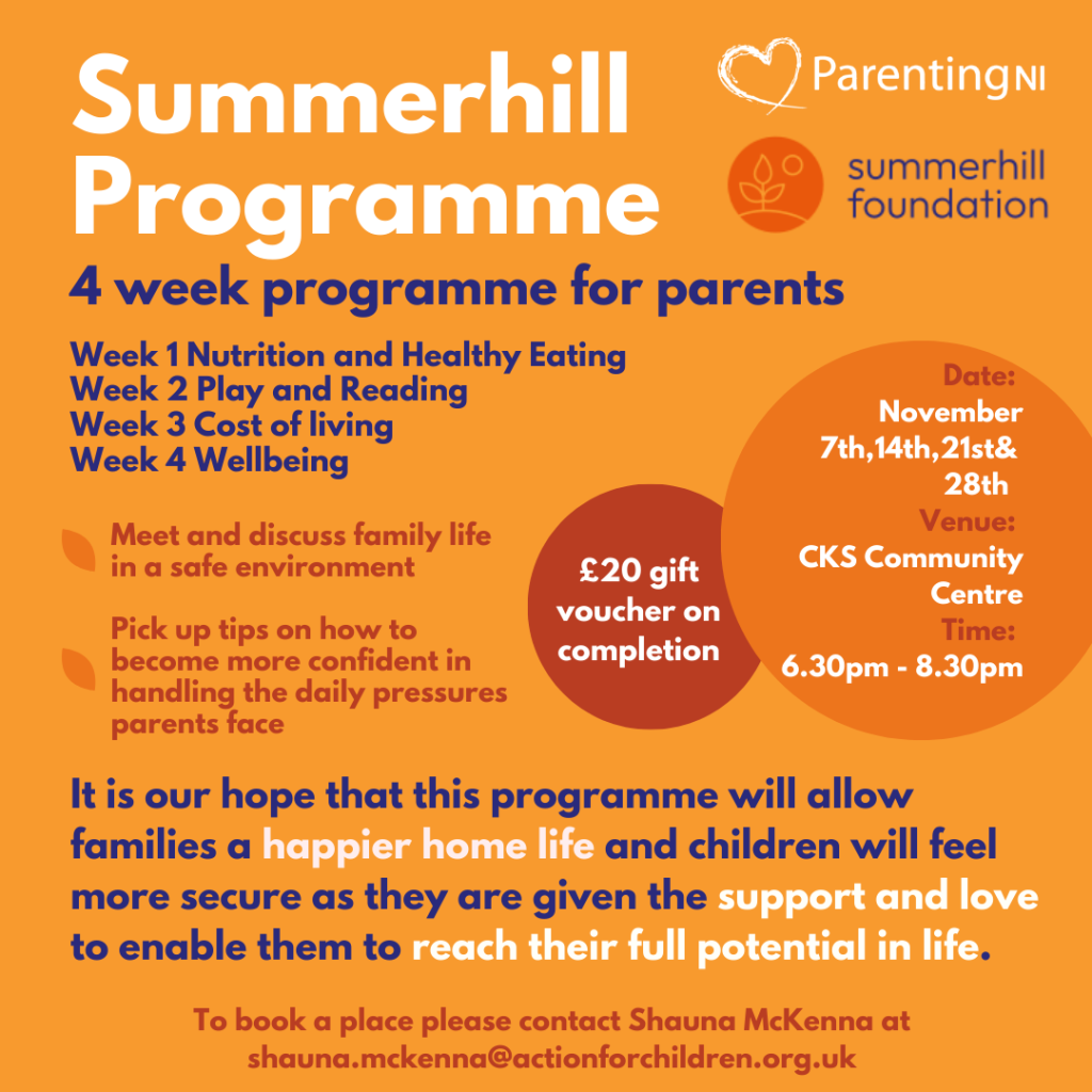 4 week Summerhill Programme for parents