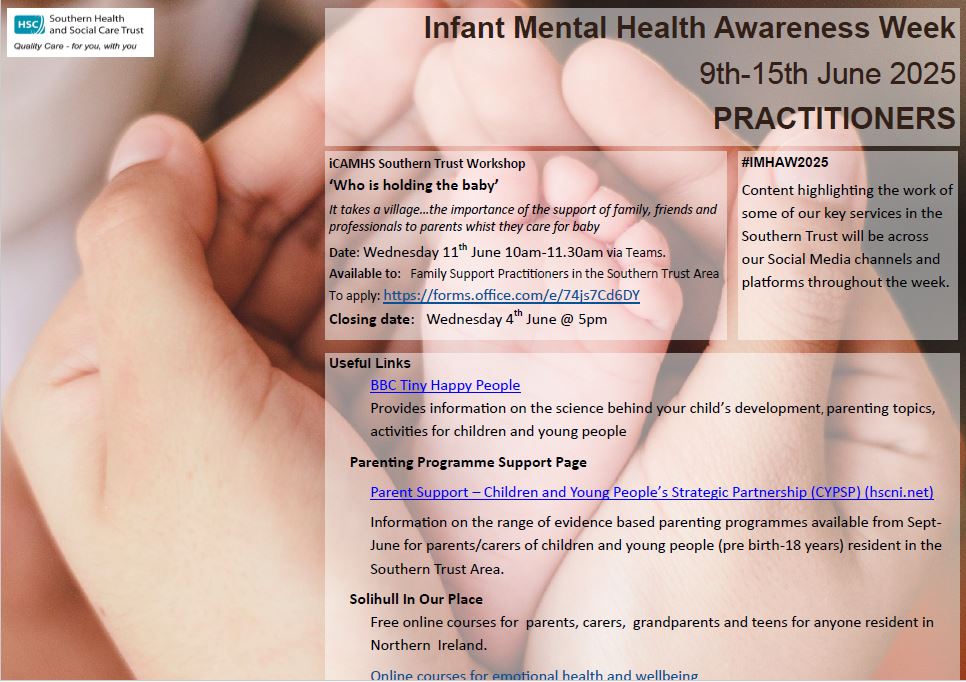 Infant Mental Health Week-Southern Trust events for practitioners