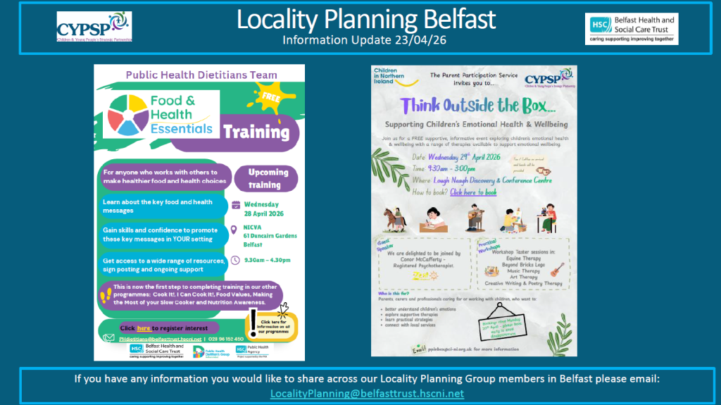 Belfast Locality Planning Newsletter – 23rd April 2026