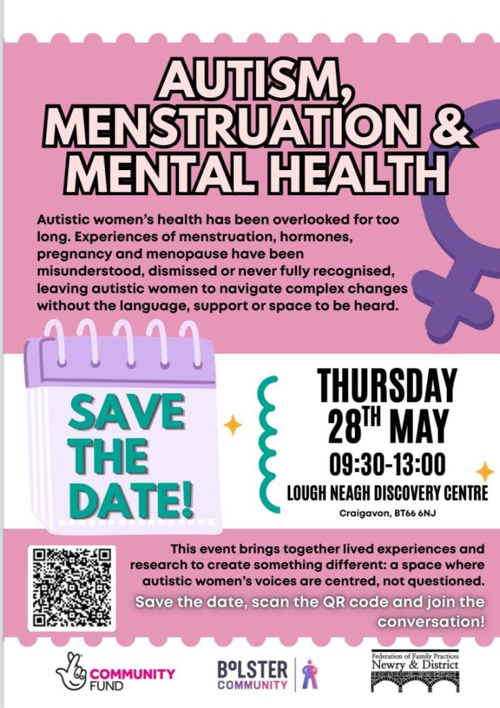 Autism, Menstruation & Mental Health – 28 May 2026, 9.30am-1pm