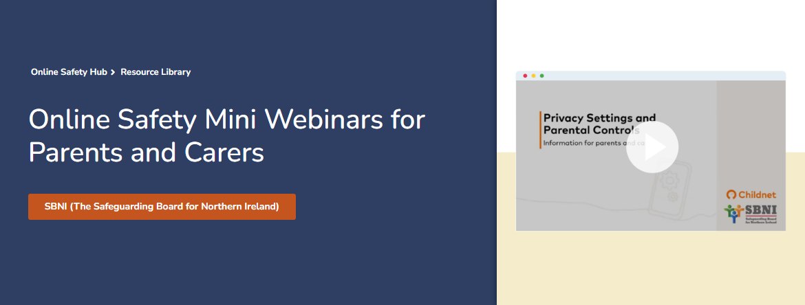 Online Safety Mini Webinars for Parents and Carers
