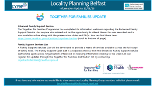 Belfast Locality Planning Newsletter – 13 August 2026